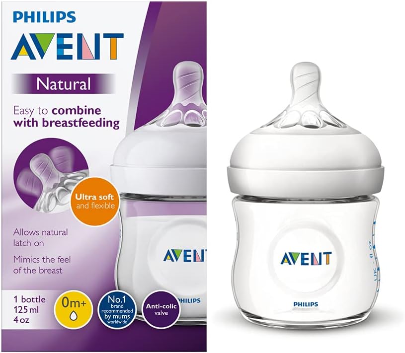 Philips AVENT Natural Baby Bottle with Natural Response, Clear, 11oz, 4pk, SCY906/04
