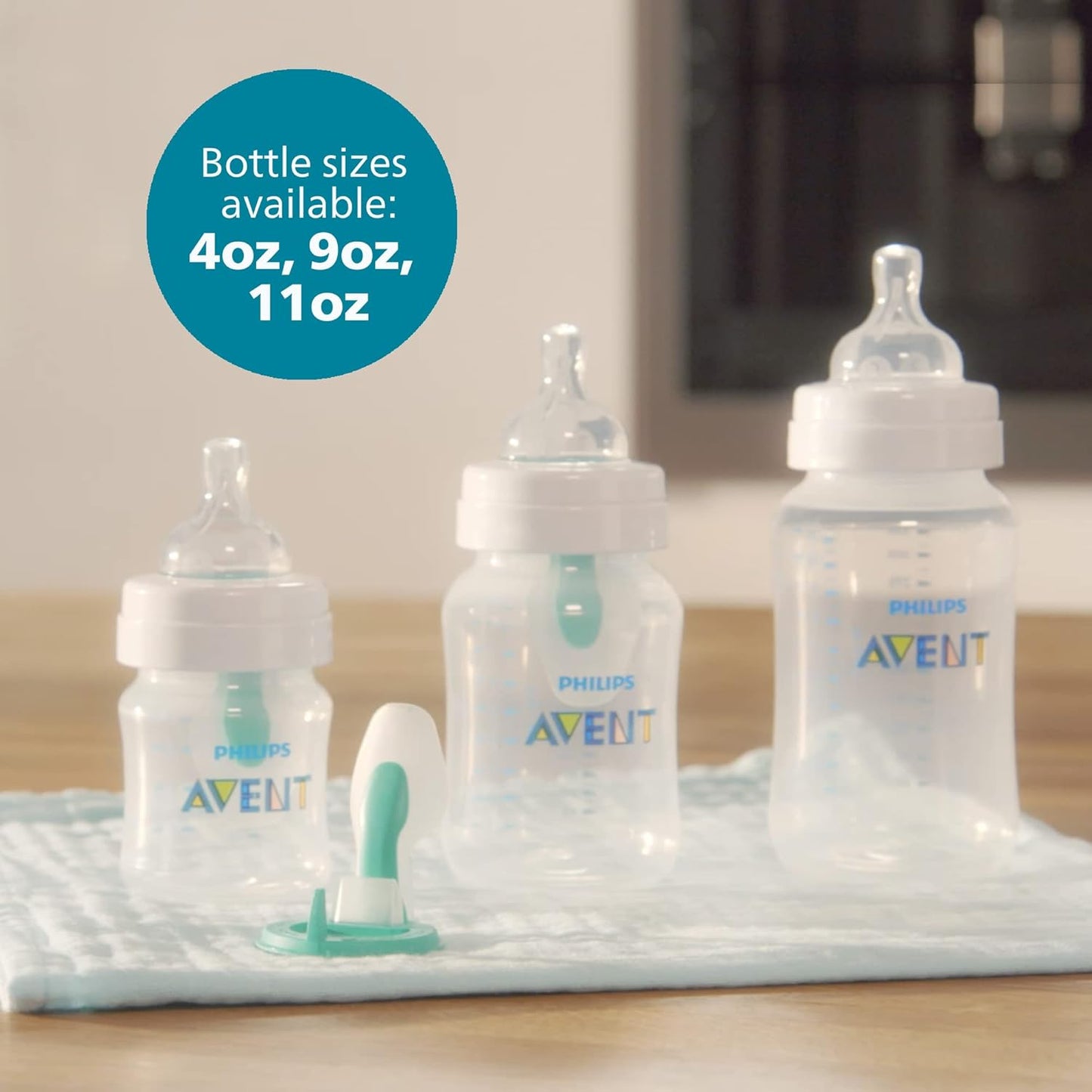 PHILIPS AVENT Anti Colic Baby Bottles with AirFree Vent, 9oz, Pink, Pack of 4, SCY703/14, 4 Pack
