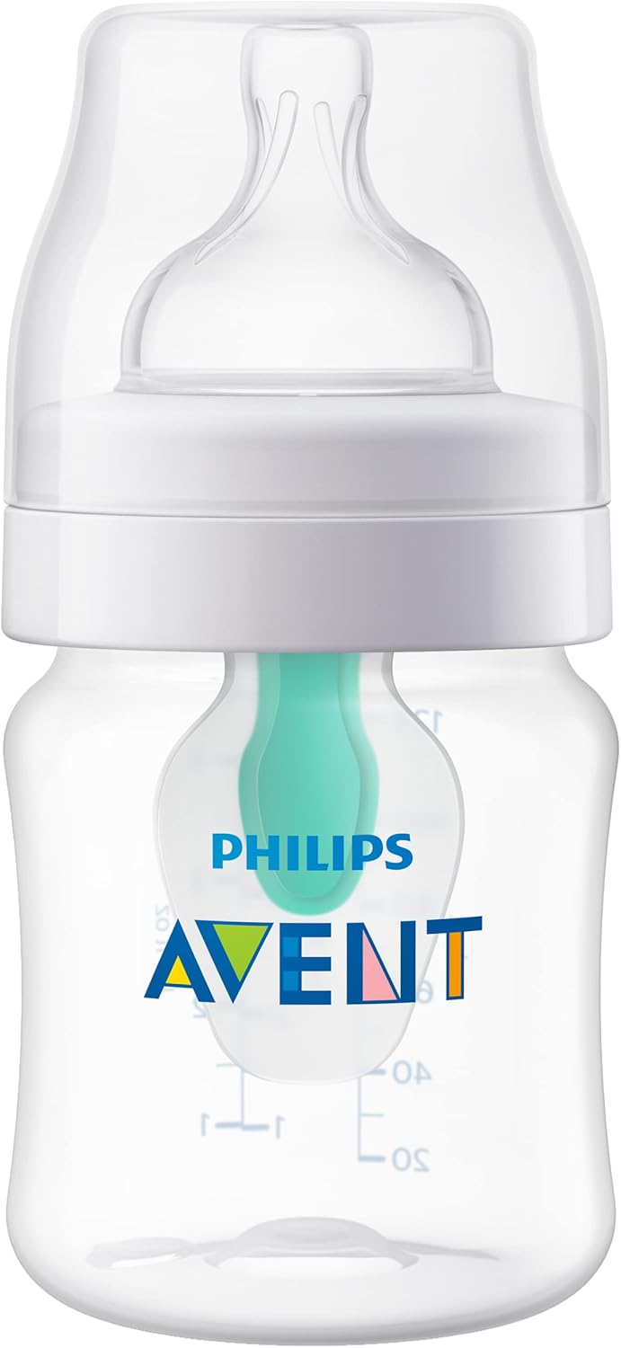 PHILIPS AVENT Anti Colic Baby Bottles with AirFree Vent, 4oz, 4pk, Clear, SCY701/04, 4 Pack