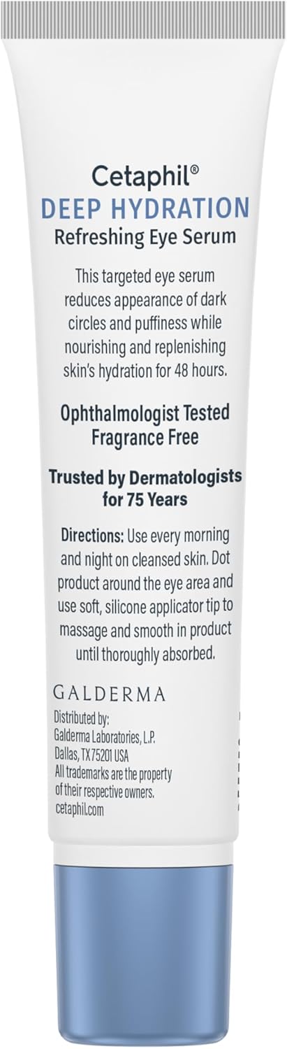CETAPHIL Deep Hydration Fragrance Free 48 Hour Activation Serum, 1 fl oz, 48Hr Dry Skin Face Moisturizer for Sensitive Skin, With Hyaluronic Acid, Vitamin E & B5, Dermatologist Recommended