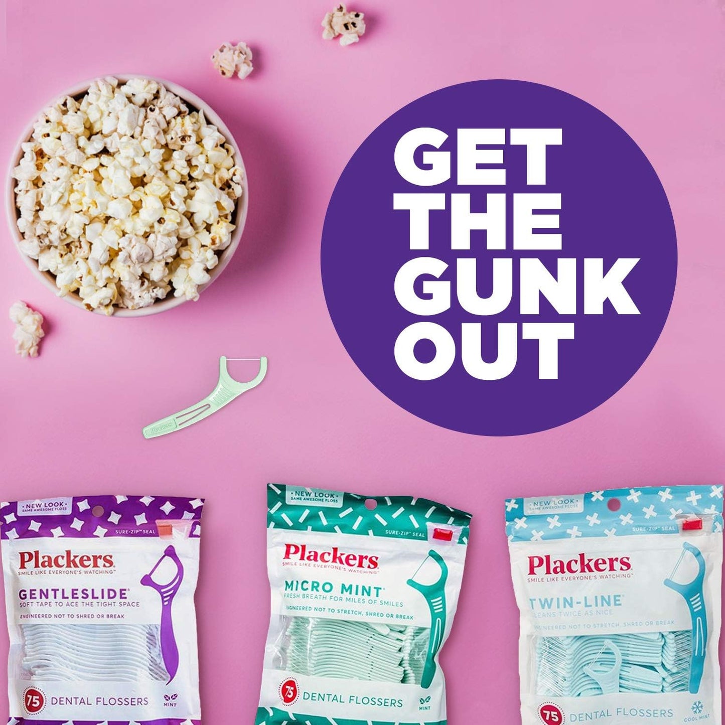 Plackers Micro Mint Dental Flossers - 150 Pack, Fresh Breath For Miles Of Smiles, Engineered Not To Stretch Shred Or Break