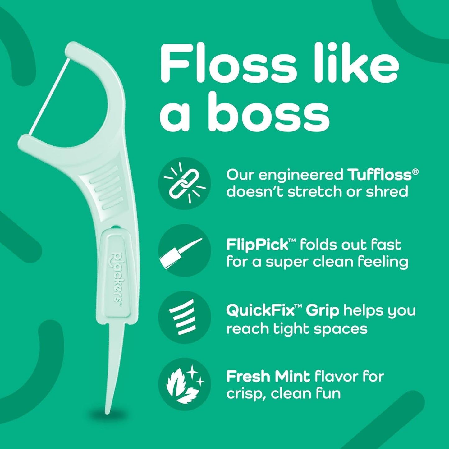 Plackers Micro Mint Dental Flossers - 150 Pack, Fresh Breath For Miles Of Smiles, Engineered Not To Stretch Shred Or Break