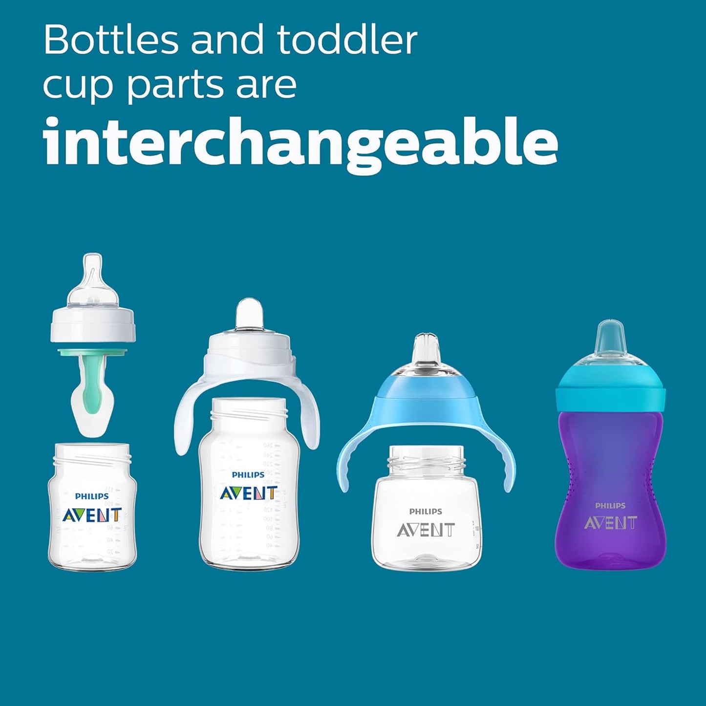 PHILIPS AVENT Anti Colic Baby Bottles with AirFree Vent, 9oz, Pink, Pack of 4, SCY703/14, 4 Pack