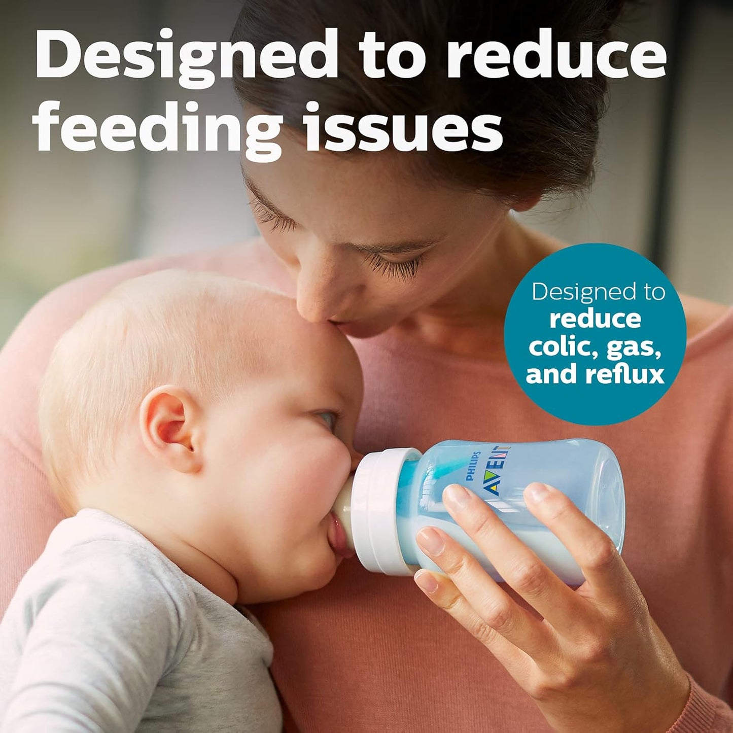 PHILIPS AVENT Anti Colic Baby Bottles with AirFree Vent, 9oz, Pink, Pack of 4, SCY703/14, 4 Pack