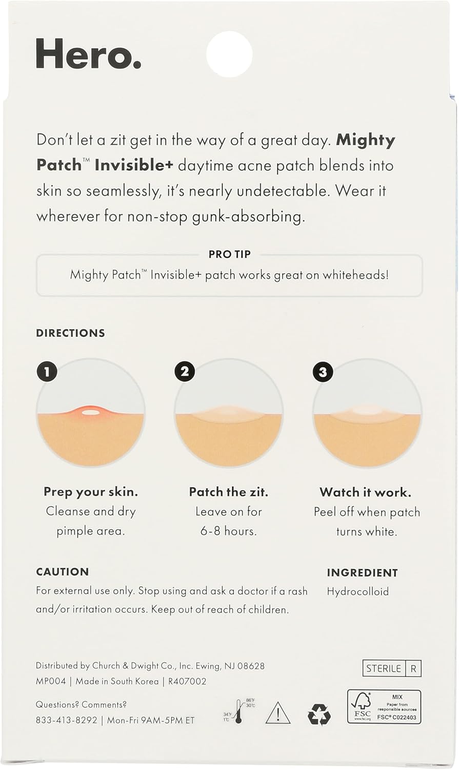 Mighty Patch Hero Cosmetics, , Invisible+, 39 Patches