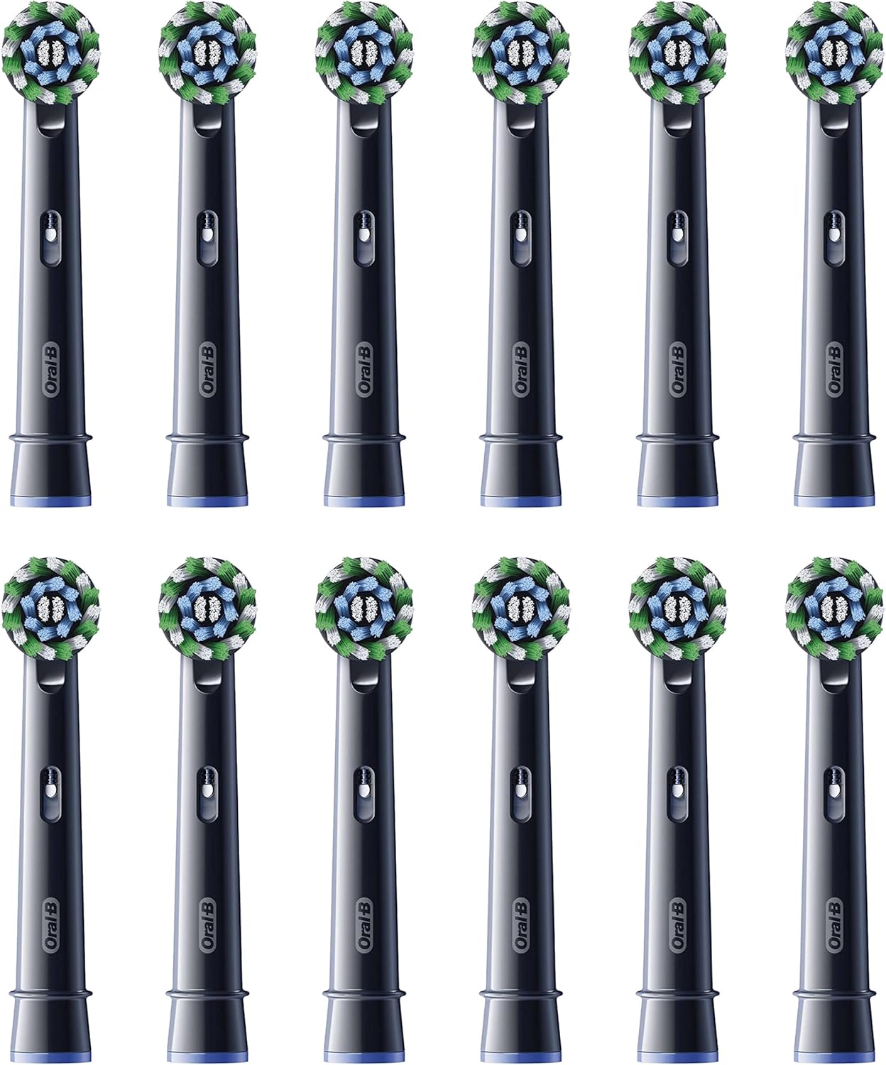 Oral-B Pro Cross Action Electric Toothbrush Head, X-Shape and Angled Bristles for Deeper Plaque Removal, Pack of 10 Toothbrush Heads, Suitable for Mailbox, Black