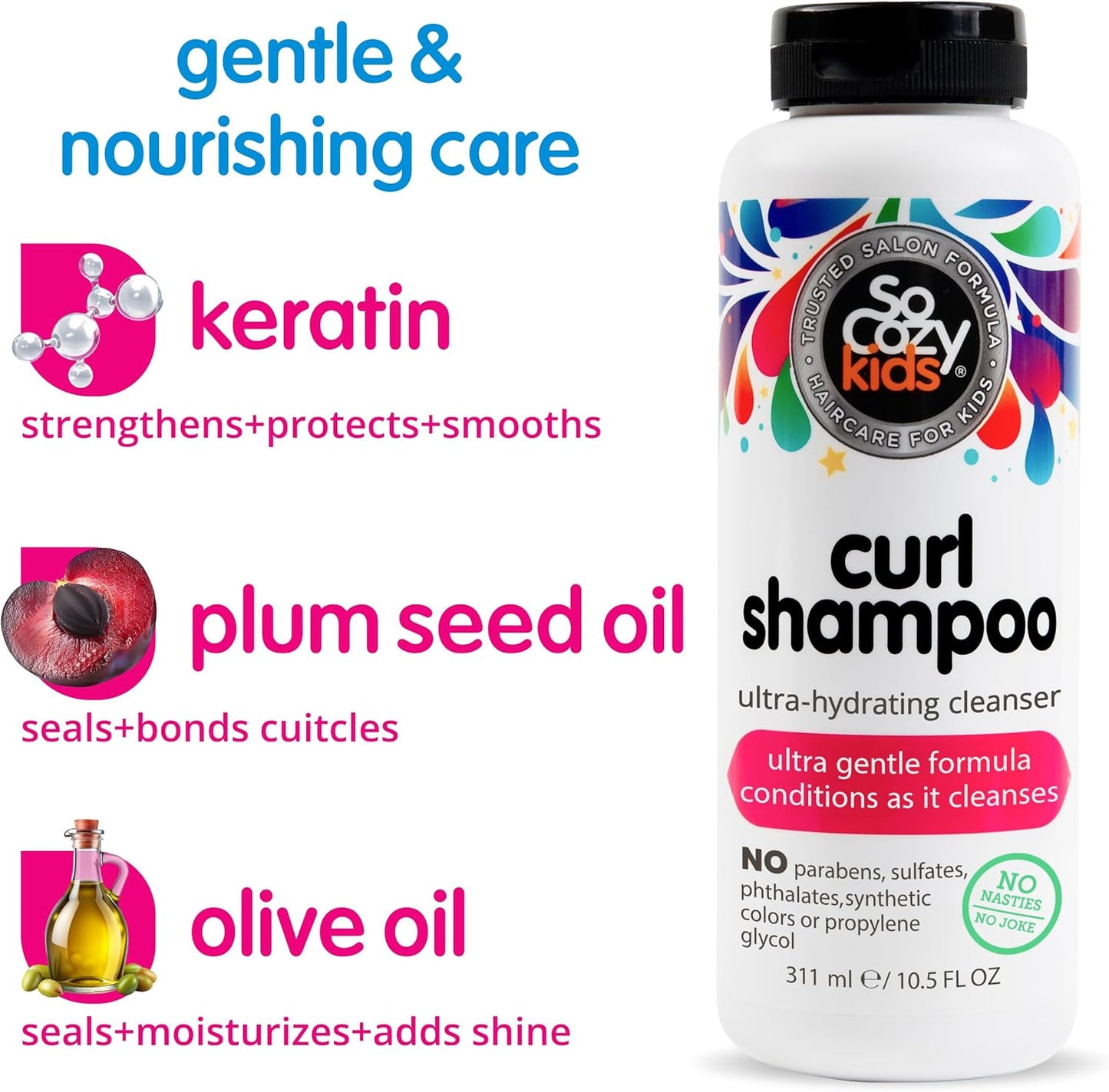 SO COZY Curl Shampoo Sweet-Crème, No Frizz or Fuss, Curls Done Right, 10.5 fl. oz.
