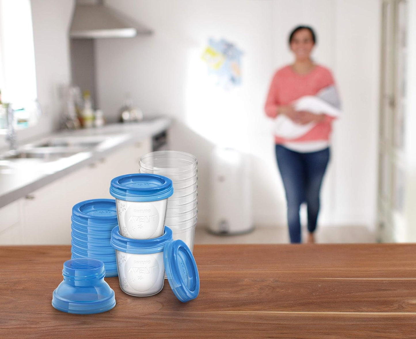 Philips Avent Breast Milk Storage Cups And Lids, 6oz Containers, Pack of 10, SCF618/10