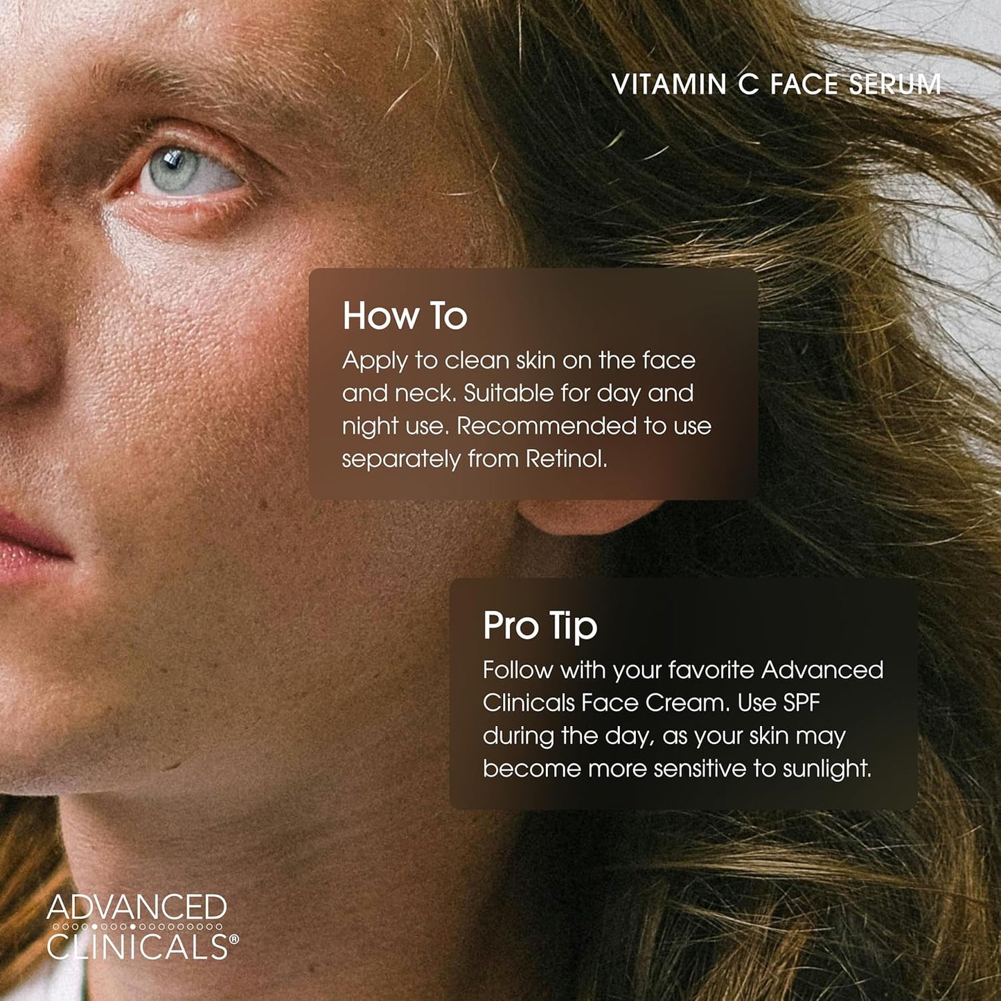 Advanced Clinicals Vitamin C Anti Aging Serum For Dark Spots Uneven Skin Tone Crows Feet And Expression Lines 1.75 Ounce Multi