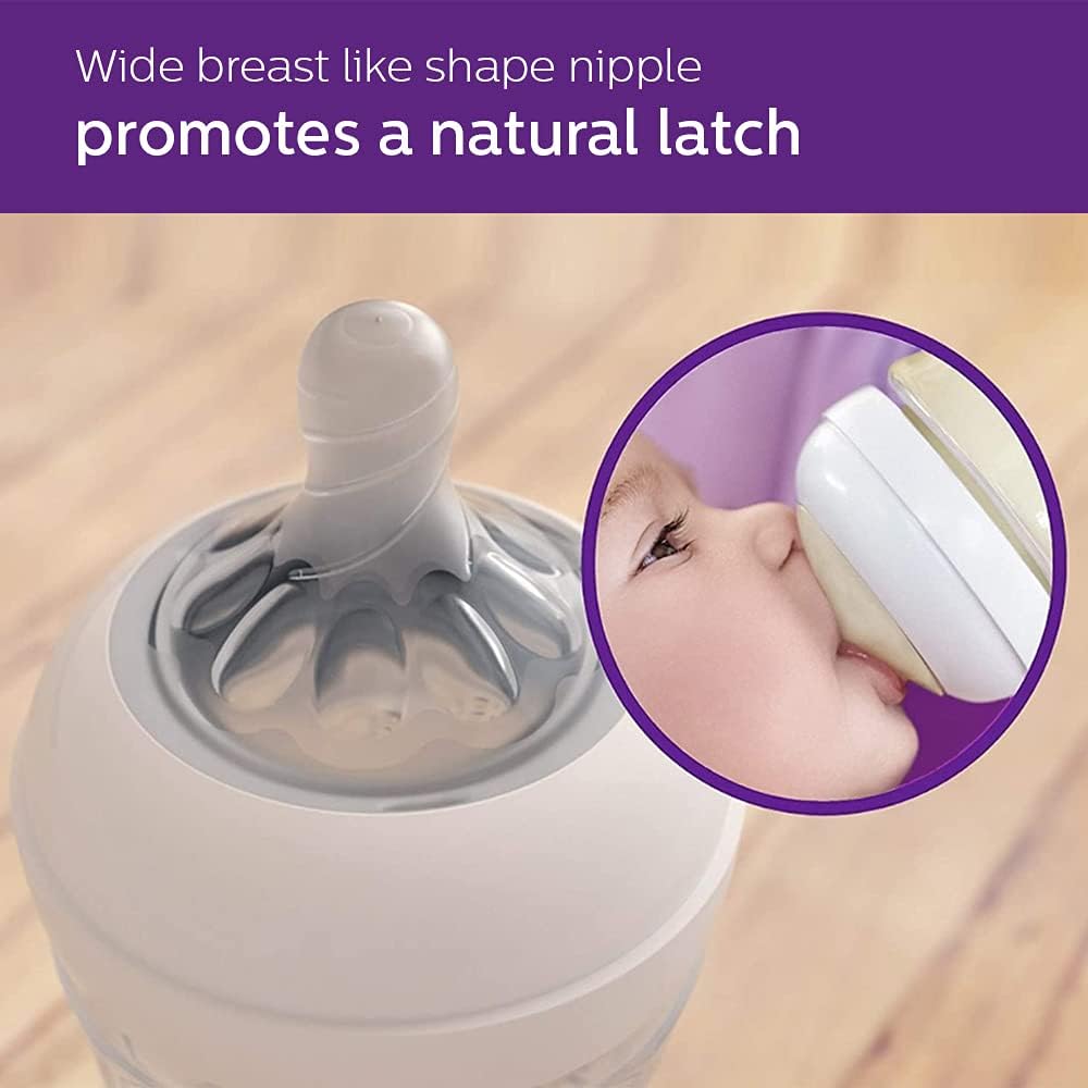 Philips AVENT Natural Baby Bottle with Natural Response, Clear, 11oz, 4pk, SCY906/04