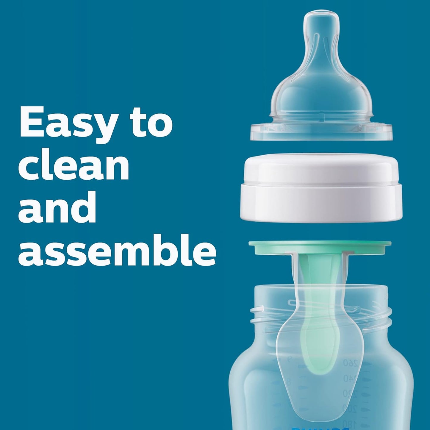 PHILIPS AVENT Anti Colic Baby Bottles with AirFree Vent, 4oz, 4pk, Clear, SCY701/04, 4 Pack