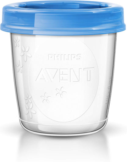Philips Avent Breast Milk Storage Cups And Lids, 6oz Containers, Pack of 10, SCF618/10