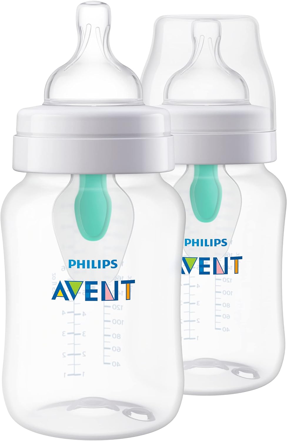 PHILIPS AVENT Anti Colic Baby Bottles with AirFree Vent, 9oz, Pink, Pack of 4, SCY703/14, 4 Pack