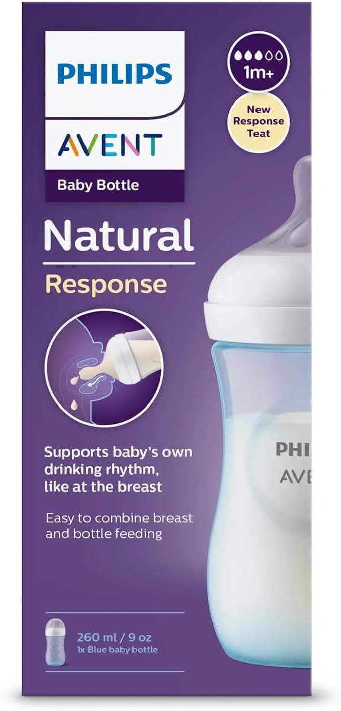 Philips AVENT Natural Baby Bottle with Natural Response, Clear, 11oz, 4pk, SCY906/04