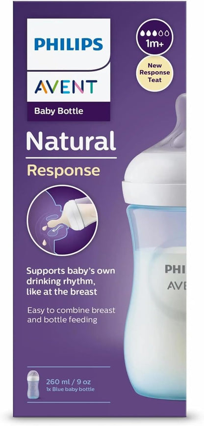Philips AVENT Natural Baby Bottle with Natural Response, Clear, 11oz, 4pk, SCY906/04