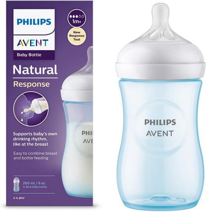 Philips AVENT Natural Baby Bottle with Natural Response, Clear, 11oz, 4pk, SCY906/04