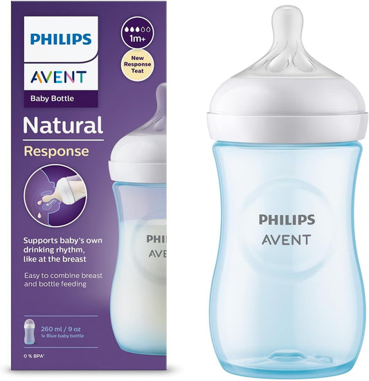Philips AVENT Natural Baby Bottle with Natural Response, Clear, 11oz, 4pk, SCY906/04