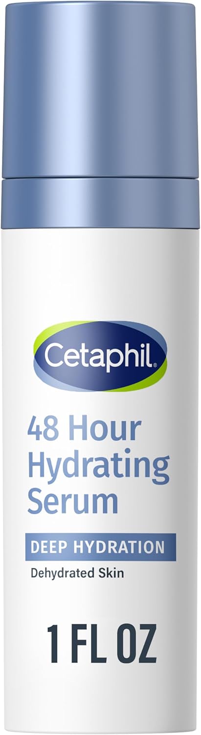 CETAPHIL Deep Hydration Fragrance Free 48 Hour Activation Serum, 1 fl oz, 48Hr Dry Skin Face Moisturizer for Sensitive Skin, With Hyaluronic Acid, Vitamin E & B5, Dermatologist Recommended