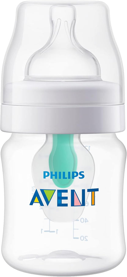 PHILIPS AVENT Anti Colic Baby Bottles with AirFree Vent, 4oz, 4pk, Clear, SCY701/04, 4 Pack