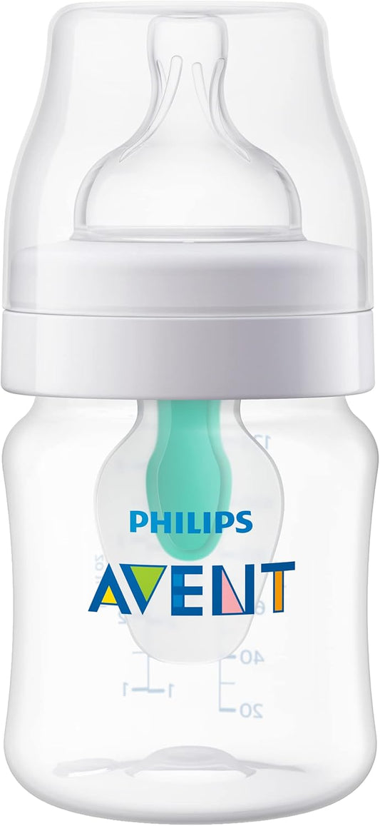 PHILIPS AVENT Anti Colic Baby Bottles with AirFree Vent, 4oz, 4pk, Clear, SCY701/04, 4 Pack