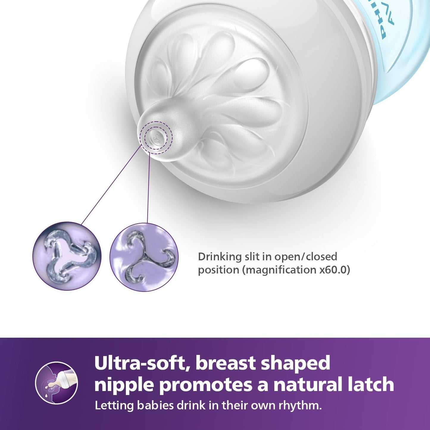 Philips AVENT Natural Baby Bottle with Natural Response, Clear, 11oz, 4pk, SCY906/04