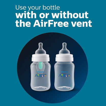 PHILIPS AVENT Anti Colic Baby Bottles with AirFree Vent, 9oz, Pink, Pack of 4, SCY703/14, 4 Pack