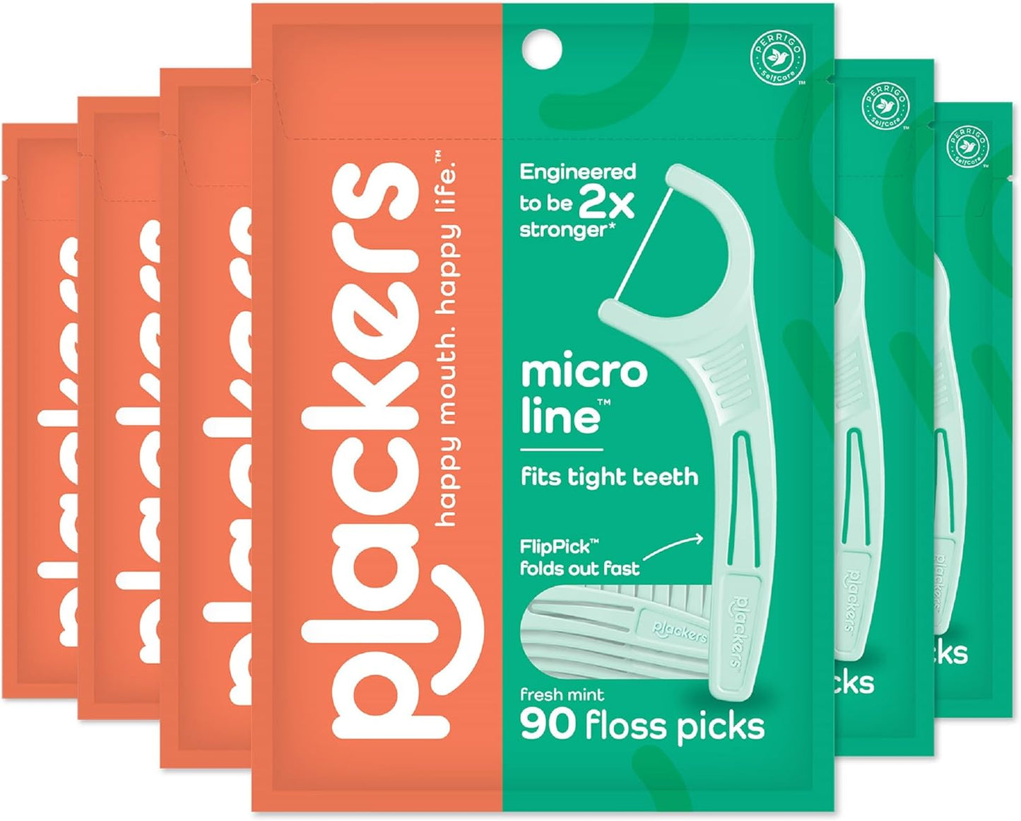 Plackers Micro Mint Dental Flossers - 150 Pack, Fresh Breath For Miles Of Smiles, Engineered Not To Stretch Shred Or Break