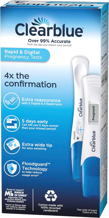 Clearblue Rapid Detection Pregnancy Test, Home Pregnancy Kit, 2 Count