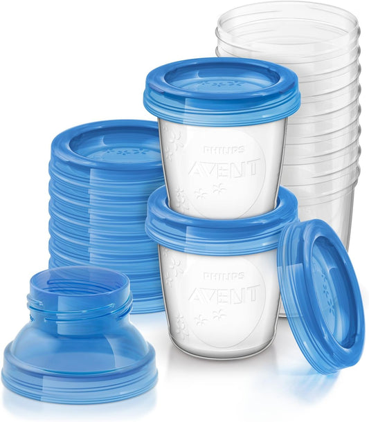 Philips Avent Breast Milk Storage Cups And Lids, 6oz Containers, Pack of 10, SCF618/10