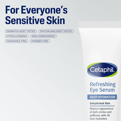 CETAPHIL Deep Hydration Fragrance Free 48 Hour Activation Serum, 1 fl oz, 48Hr Dry Skin Face Moisturizer for Sensitive Skin, With Hyaluronic Acid, Vitamin E & B5, Dermatologist Recommended