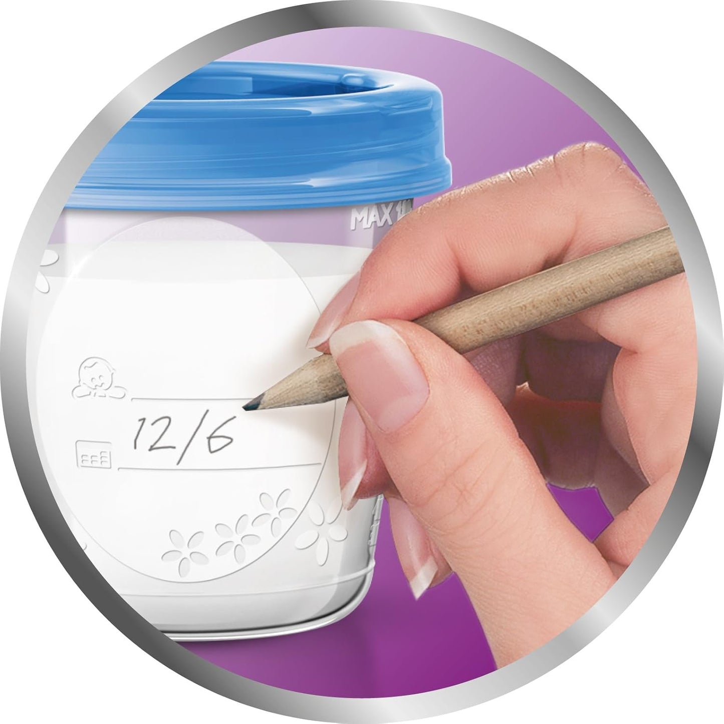 Philips Avent Breast Milk Storage Cups And Lids, 6oz Containers, Pack of 10, SCF618/10