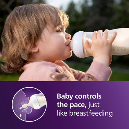 Philips AVENT Natural Baby Bottle with Natural Response, Clear, 11oz, 4pk, SCY906/04