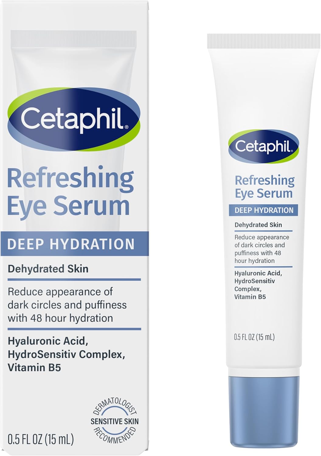 CETAPHIL Deep Hydration Fragrance Free 48 Hour Activation Serum, 1 fl oz, 48Hr Dry Skin Face Moisturizer for Sensitive Skin, With Hyaluronic Acid, Vitamin E & B5, Dermatologist Recommended