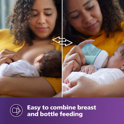 Philips AVENT Natural Baby Bottle with Natural Response, Clear, 11oz, 4pk, SCY906/04