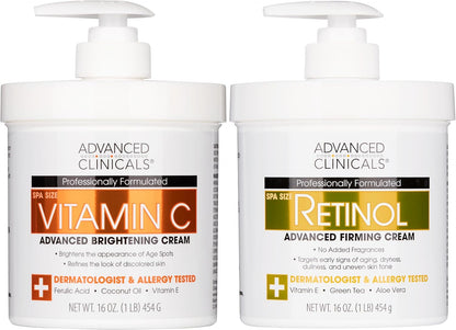 Advanced Clinicals Vitamin C Cream Advanced Brightening Cream Anti Aging Cream For Age Spots Dark Spots On Face Hands Body 16 Ounce Multi