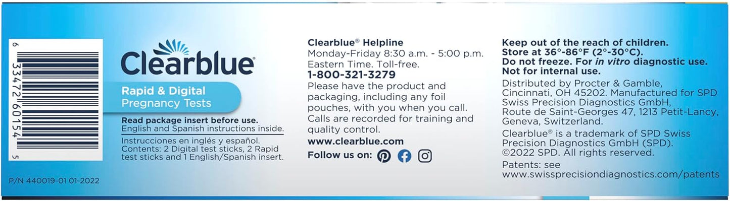 Clearblue Rapid Detection Pregnancy Test, Home Pregnancy Kit, 2 Count