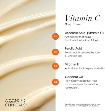 Advanced Clinicals Vitamin C Cream Advanced Brightening Cream Anti Aging Cream For Age Spots Dark Spots On Face Hands Body 16 Ounce Multi