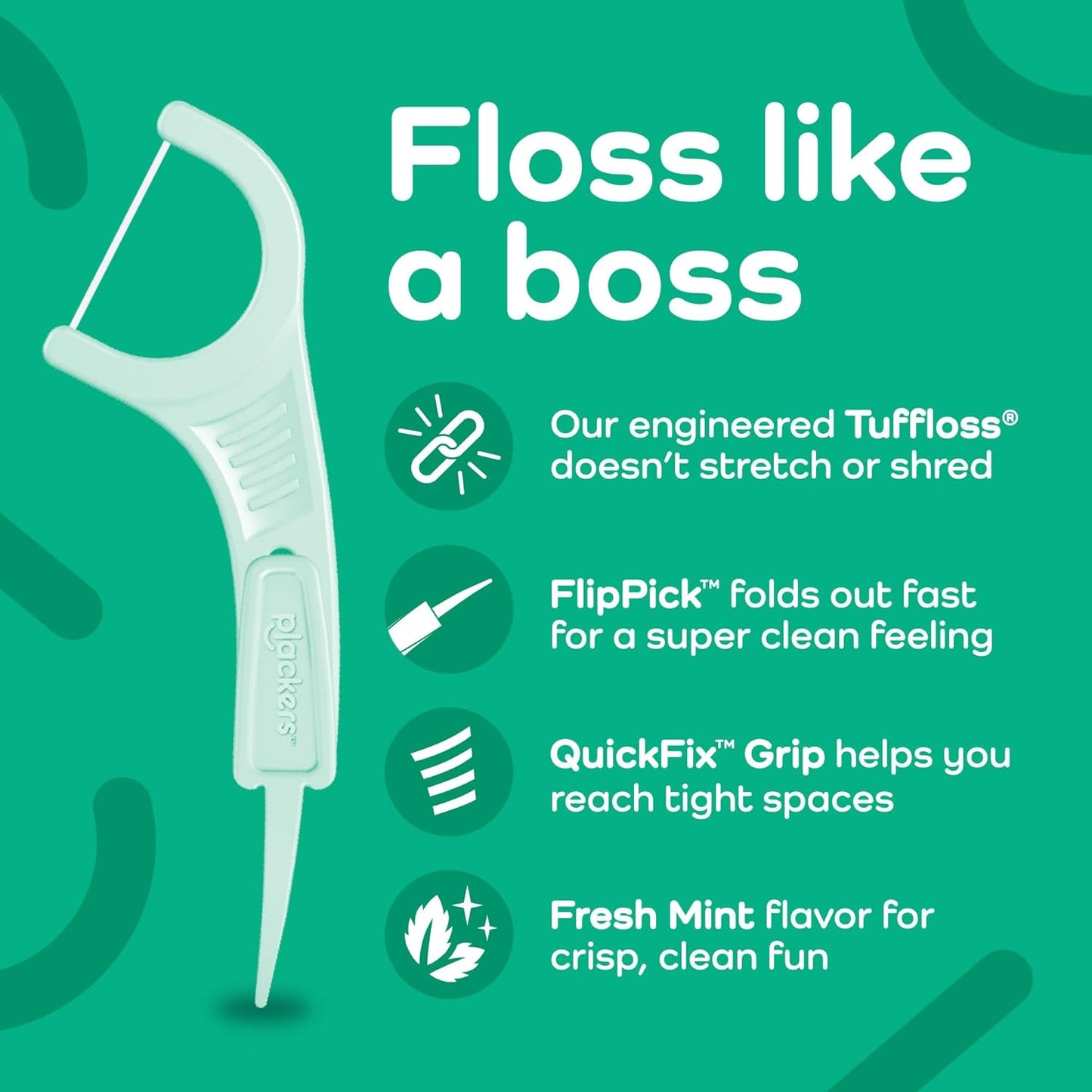 Plackers Micro Mint Dental Flossers - 150 Pack, Fresh Breath For Miles Of Smiles, Engineered Not To Stretch Shred Or Break