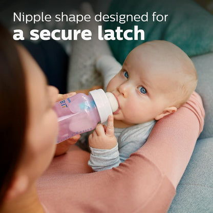 PHILIPS AVENT Anti Colic Baby Bottles with AirFree Vent, 9oz, Pink, Pack of 4, SCY703/14, 4 Pack