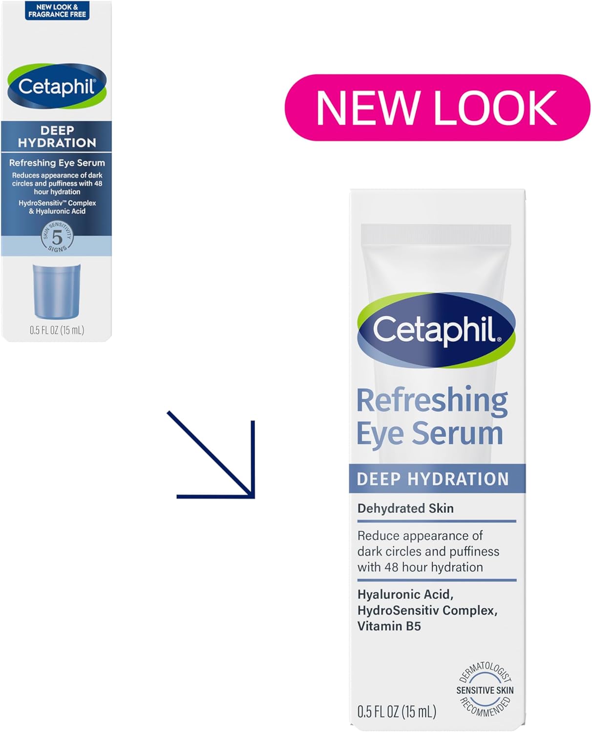 CETAPHIL Deep Hydration Fragrance Free 48 Hour Activation Serum, 1 fl oz, 48Hr Dry Skin Face Moisturizer for Sensitive Skin, With Hyaluronic Acid, Vitamin E & B5, Dermatologist Recommended