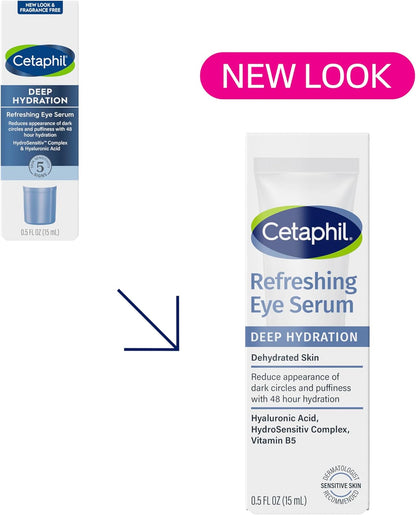 CETAPHIL Deep Hydration Fragrance Free 48 Hour Activation Serum, 1 fl oz, 48Hr Dry Skin Face Moisturizer for Sensitive Skin, With Hyaluronic Acid, Vitamin E & B5, Dermatologist Recommended