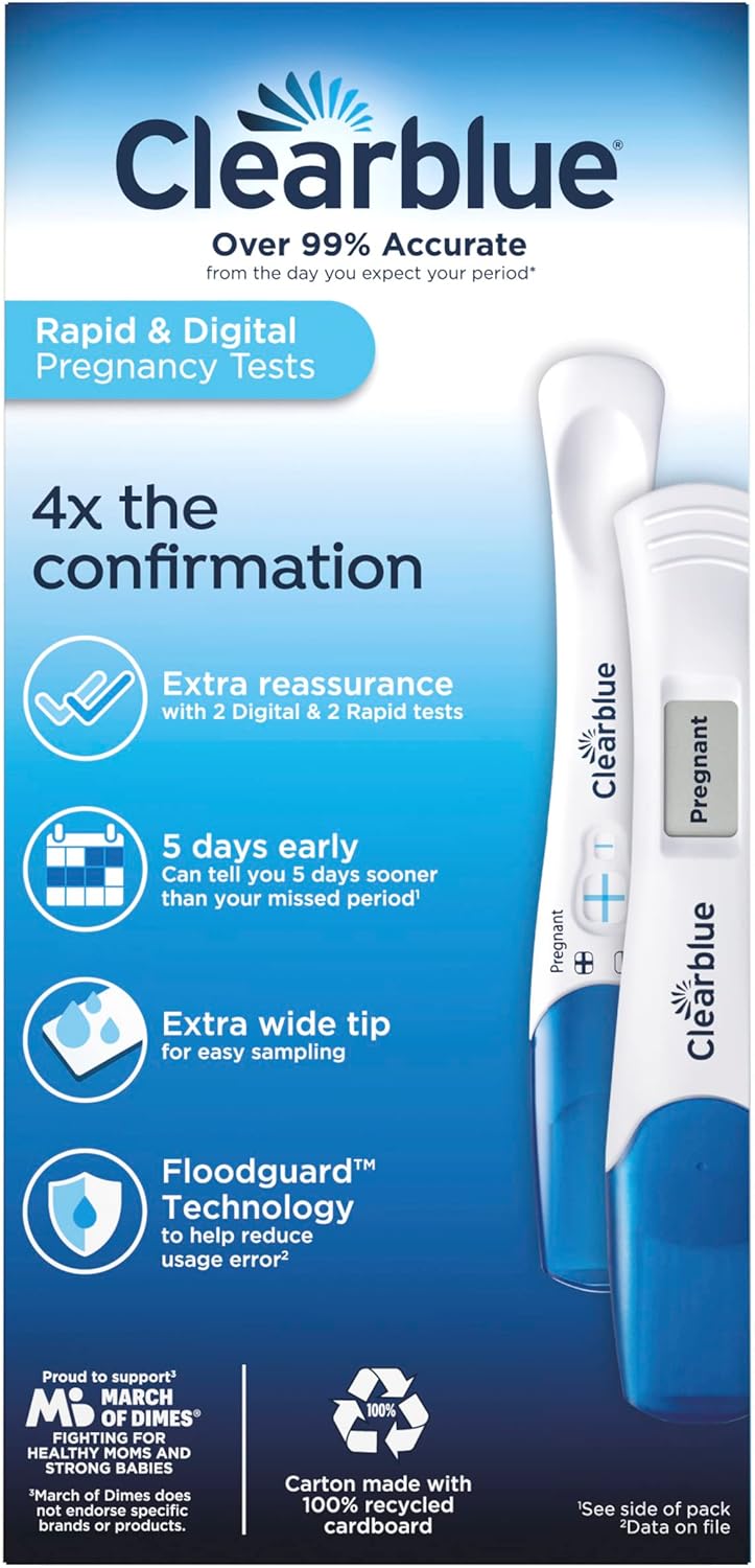 Clearblue Rapid Detection Pregnancy Test, Home Pregnancy Kit, 2 Count