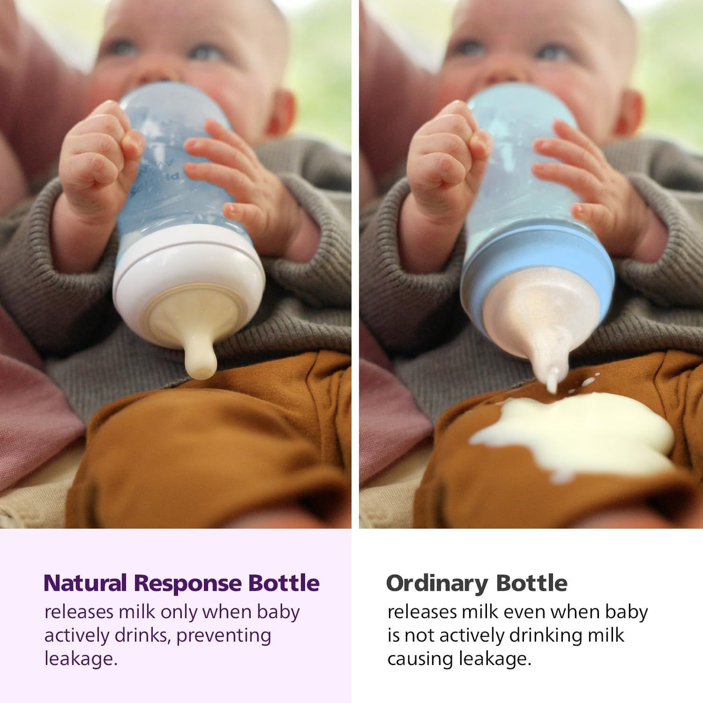 Philips AVENT Natural Baby Bottle with Natural Response, Clear, 11oz, 4pk, SCY906/04