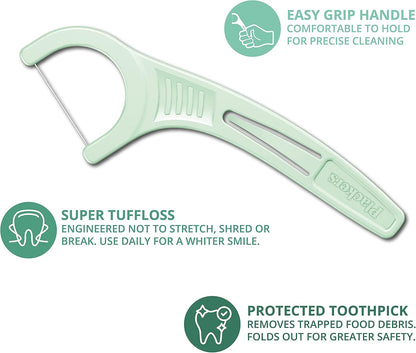 Plackers Micro Mint Dental Flossers - 150 Pack, Fresh Breath For Miles Of Smiles, Engineered Not To Stretch Shred Or Break