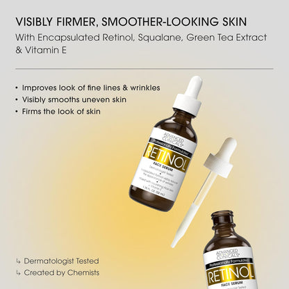 Advanced Clinicals Professional Strength Retinol Serum Anti Aging Wrinkle Reducing 1.75 Ounce Multi