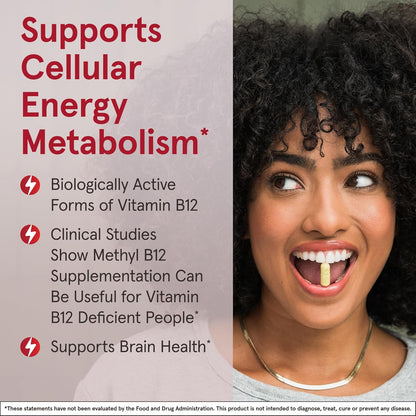 Jarrow Formulas Methyl B-12 Tablets, 500 mg, Dietary Supplement For Cellular Energy Production and Brain Health Support, 100 Cherry Flavor Chewable Tablets, 100 Day Supply