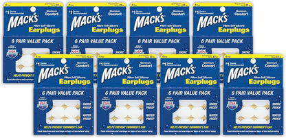 Mack's Pillow Soft Silicone Earplugs - 6 Pair, Value Pack – The Original Moldable Silicone Putty Ear Plugs for Sleeping, Snoring, Swimming, Travel, Concerts and Studying | Made in USA
