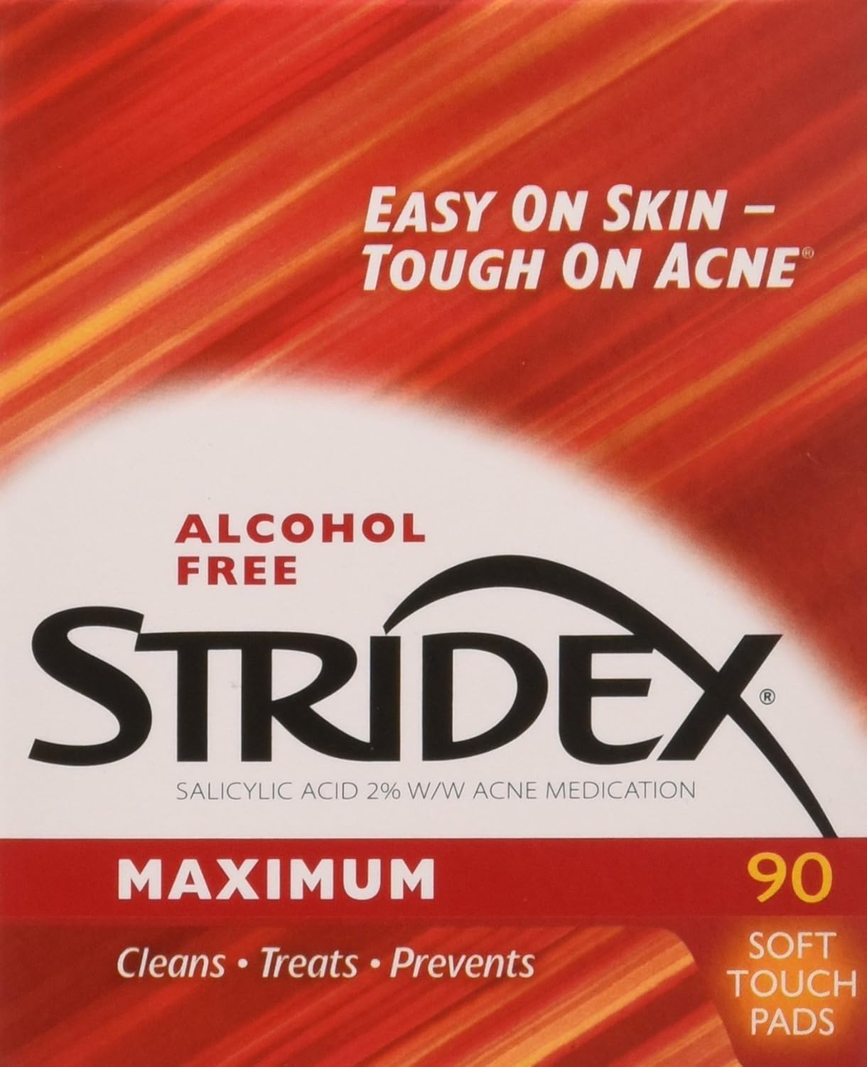 Stridex, Single-Step Acne Control, Maximum, Alcohol Free, 90 Soft Touch Pads