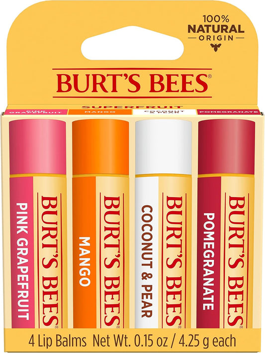 Burt's Bees superfruit lip balms 4 packs, White